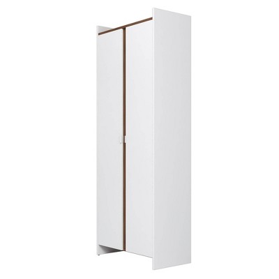 Ratzer White and Brown Mid-Century Modern Storage Cabinet