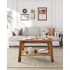 Homhougo Modern Farmhouse Coffee Table with Storage Shelf, 2-Tier Rectangular Center Table, Home Office Industrial Cocktail Tables - 3 of 4