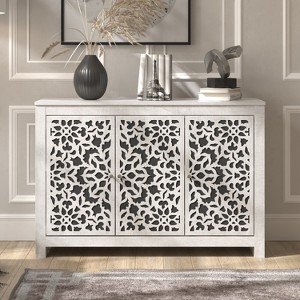 Galano 3-Door Sideboard with Decorative Cutout Doors 44.3" W × 15.7" D × 30" H - 1 of 4