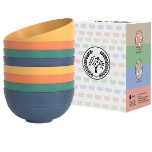 Itopfox 8-Piece Wheat Straw Cereal Bowls Set, Unbreakable & Lightweight, Microwave & Dishwasher Safe, Ideal for Soup, Salad, Oatmeal, and More - 1 of 4