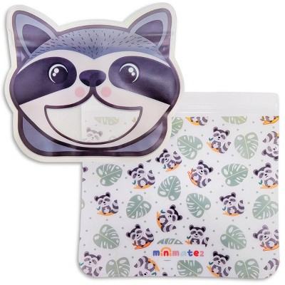 minimatez 2pk Sandwich/Snack Reusable Food Storage Bags Raccoon