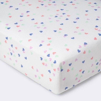 Crib Fitted Sheet Hearts - Cloud Island™ Pink/Blue/Purple