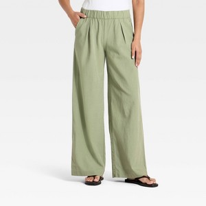 Pantalones de tiro medio con pierna ancha y elástico para mujer - Universal Thread™
