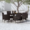 vidaXL Patio Dining Set Outdoor Dining Set Table and Chair Set for Garden - 55.1" Table Length Black 6 Items - 2 of 4