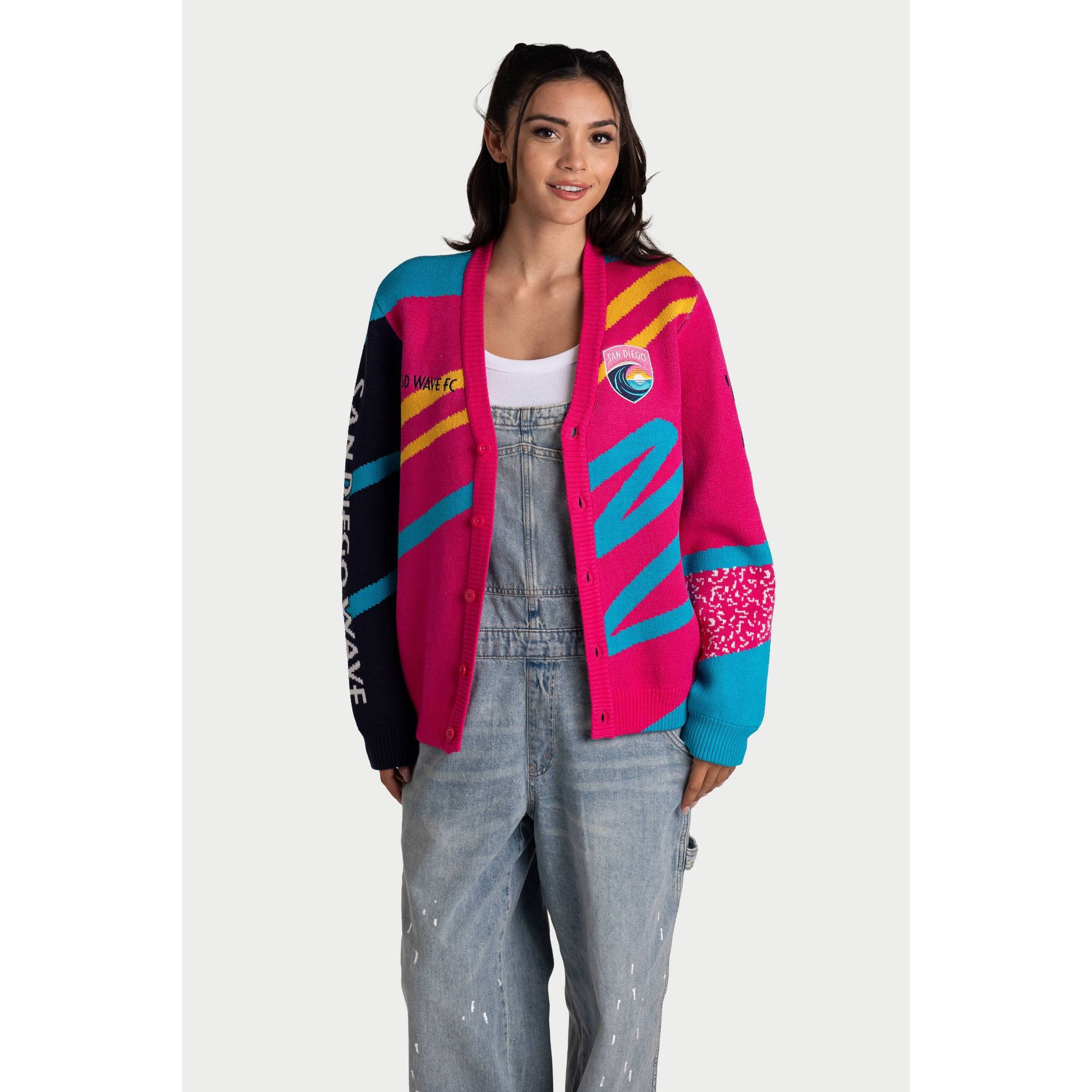 NWSL San Diego Wave Women's Oversized Jacquard Cardigan - XS