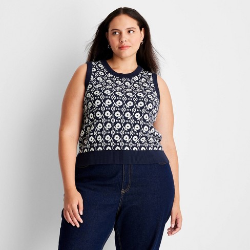 Women's Jacquard Sweater Vest - Future Collective™ With Reese