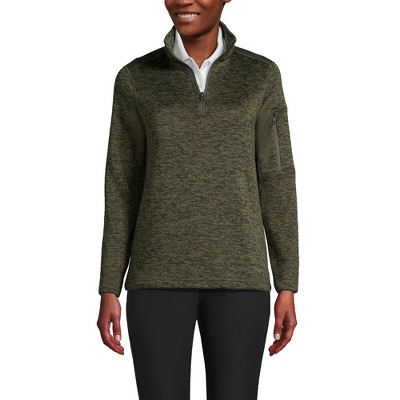 Lands' End Women's Sweater Fleece Quarter Zip Pullover
