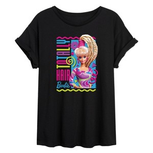 Women's - Barbie - Totally Hair Retro Oversized Graphic T-Shirt - 1 of 4