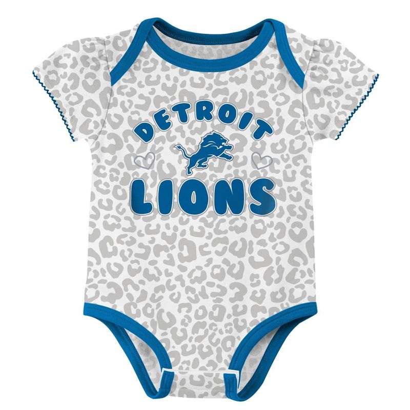 NFL Detroit Lions Baby Girls&#39; Onesies 3pk Set, 2 of 5