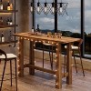 Lantine Solid Wood Bar Table, 63" Long Bar Height Pub Table, Wooden Home Bar Unit for Kitchen, Café or Restaurant - 4 of 4