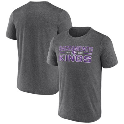 Nba Sacramento Kings Men's Long Sleeve Gray Pick And Roll Poly Performance  T-shirt - M : Target