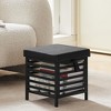 VECELO Storage Ottoman, Foot Rest Stool, Modern Footstools with Flip-up Lid, Black - 2 of 4