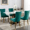 KTMBDW Velvet Dining Chairs Set of 2, Upholstered High-end Tufted Dining Room Chair with Nailhead Trim Stainless Steel Plating Legs - 3 of 4