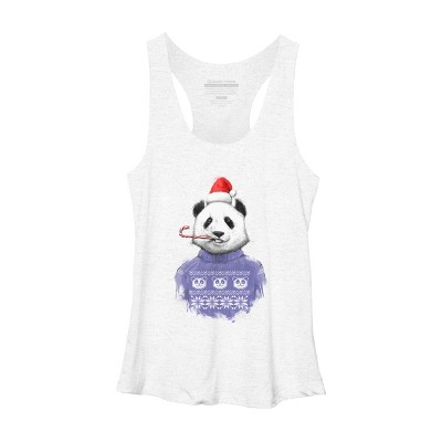 Women's Design By Humans Christmas panda By NikKor Racerback Tank Top
