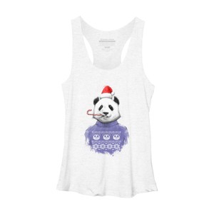 Women's Design By Humans Christmas panda By NikKor Racerback Tank Top - 1 of 3