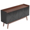 Resenkos Sideboard Buffet, Kitchen Storage Cabinet,55" Sideboard Buffet, Wood Credenza Kitchen Buffet Cabinet with Doors,Black - 4 of 4