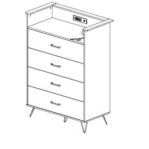 Coucheta Dresser for Bedroom with Power OutletsWood 5 Drawer Dresser with Large Storage Space, Tall Storage Organizer for Bedroom Living Room Closet - 1 of 1