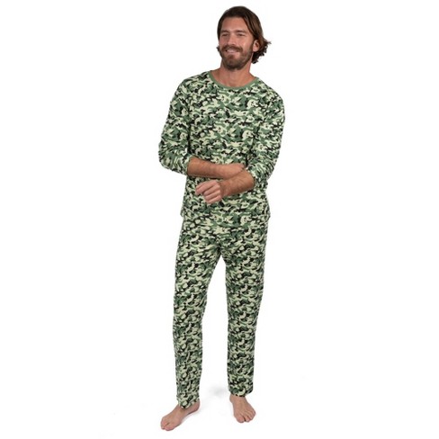 Leveret Mens Two Piece Cotton Loose Fit Pajamas Camouflage Xxl