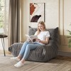 Itopfox Giant Bean Bag Chair with Memory Foam, Sofa Recliner for Living Room and Bedroom, Plush Microfiber Leather Upholstery, Ergonomic Design Black - 2 of 4