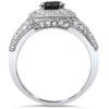 Pompeii3 1 1/2ct Vintage Amethyst & Diamond Halo Ring 14K White Gold - 3 of 4