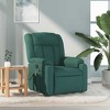 vidaXL Massage Recliner Chair, Adjustable Recliner with 6-Point Vibration Massage, Dark Green Fabric - 2 of 4
