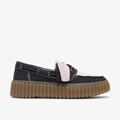 Обувь Clarks Womens Torhill Boat Navy Combination Shoes 8 Medium