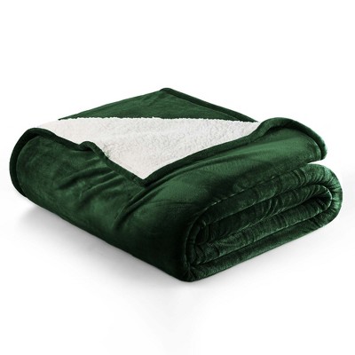 Velvet Plush Blanket with Faux Shearling Reverse - Great Bay Home