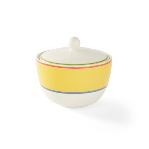 Spode Kit Kemp Calypso 12oz Sugar Bowl with Lid, Vibrant Yellow, Porcelain, Dishwasher and Microwave Safe, For Tea and Coffee, Fabulous Gift - 1 of 4
