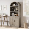 Arched Bookshelf 71.65in Tall Bookcase Farmhouse Cabinet with Shelves Wooden Bookshelves for Home Office, Living Room - 4 of 4
