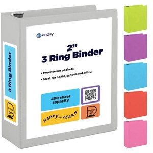 3 Ring Binder Clear View Cover with 2 Inside Pockets, Colored School Supplies Office and Home Binders – by Enday - 1 of 4