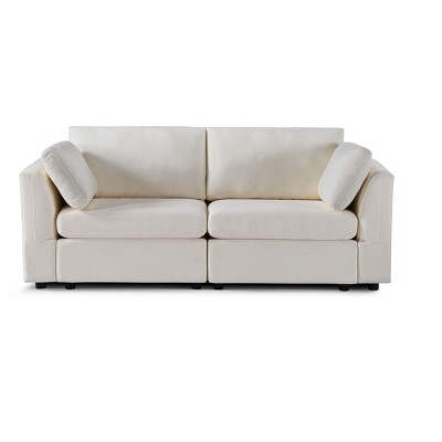 NicBex 80.31 Inch Chenille Sofa Couch,2-Seater Sofa with 2 Throw Pillows for Living Room,Bedroom,Office,Apartment