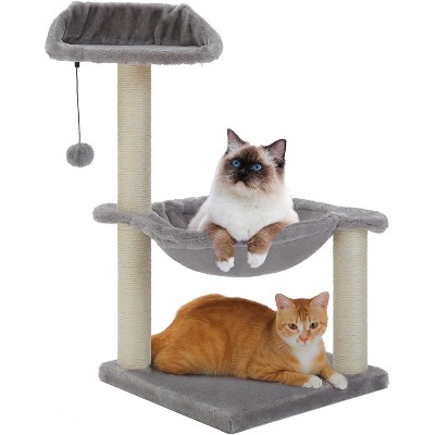 Flower Cat Tree, 28" Cat Tower with Cozy Flower Perch, Large Hammock for Indoor Small Cats, Cute Cat Tree