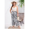 Plus Size High Waist Pants Zebra Print Straight Leg Pants Random Print Pants Summer Lounge Pants - 4 of 4