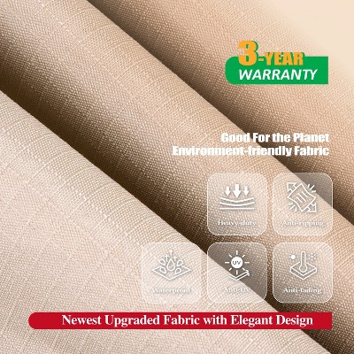 Premium Waterproof Beige and Brown Outdoor Patio Table Cover