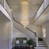 LLHZSY 8-Lights Crystal Raindrop Chandelier for High Ceiling Spiral Staircase - W23 3/5" - 3 of 4