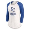 MLB Kansas City Royals Women's White 3/4 Sleeve Fashion T-Shirt - 2 of 3