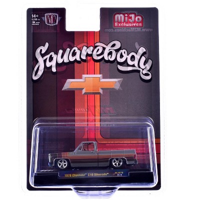 1978 Chevrolet C10 Silverado Pickup Truck Gray with Stripes Limited Edition to 8580 pieces 1/64 Diecast Model Car by M2 Machines