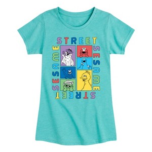 Girls' - Sesame Street - Blocks Fitted Short Sleeve Graphic T-Shirt - 1 of 4
