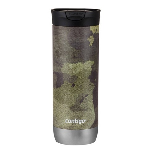 Camo Travel Mug Cup Hot Cold Great Condition w/ Rubber Base