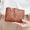 BEAFUP Small Wallets for Women,Leather RFID Blocking Bifold Double Zipper Pockets Wallet Card Case Purse with 2 ID Windows - 2 of 4