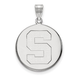 Black Bow Jewelry 14k White Gold Michigan State Spartans NCAA Large Pendant - 1 of 3