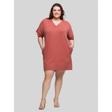 plus size fitted t shirt dress Always In Tune T-Shirt Dress- Navy main image 0