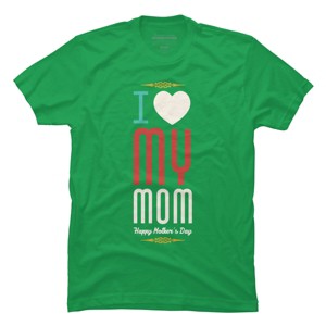 Men's Design By Humans Mother's Day I Love My Mom By tmsarts T-Shirt - 1 of 2