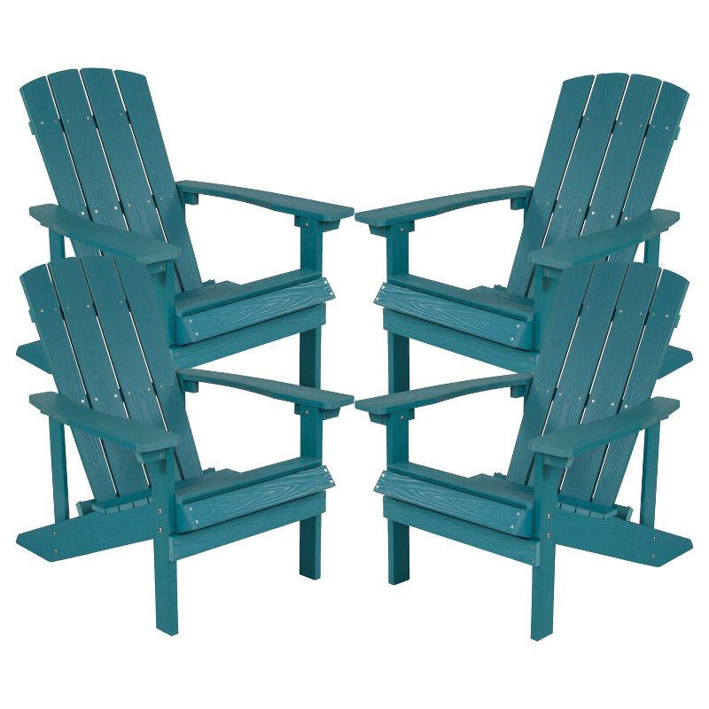Flash Furniture Set of 4 Charlestown All-Weather Poly Resin Wood Adirondack Chairs, 1 of 12
