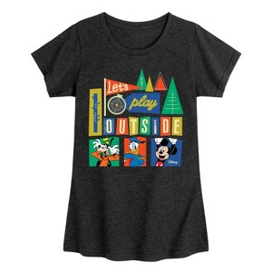 Girls' - Disney - Lets Play Outside Fitted Short Sleeve Graphic T-Shirt - 1 of 4