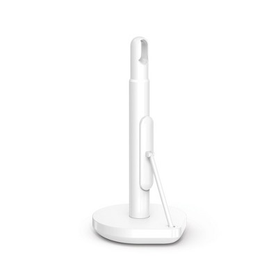 White Steel Tension Arm Paper Towel Holder