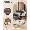 Outdoor Papasan Rocking Chair, Wicker Lounge Chair with Cushion & Metal Frame, Rattan Egg Rocker for Patio Balcony Bedroom - 4 of 4
