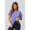 Imily Bela Women's Backless Sports T-Shirt, Fitness Casual Yoga T-Shirt, Short-Sleeve Summer Top - 2 of 4