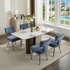 NicBex Set of 2 Mid-Century Linen Dining Chairs, Kitchen Side Chairs Curved Back Copper Nailheads, Solid Hardwood Frame Accent Chair - 3 of 4