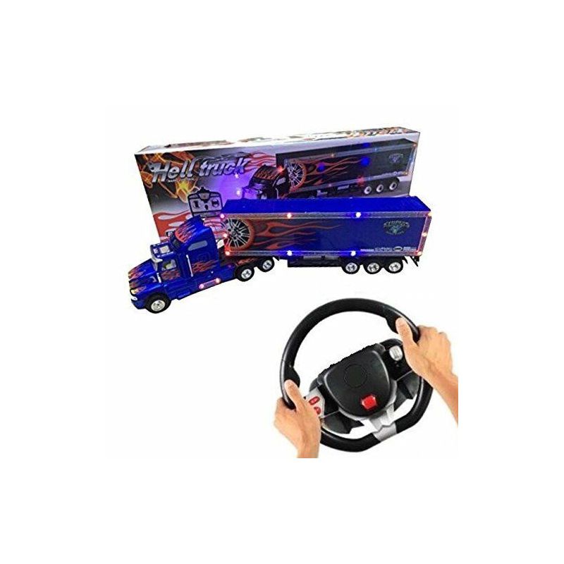 Big-Daddy XL Super Duty Tractor Trailer W/ Lights & Steering Wheel Remote Control, 1 of 5